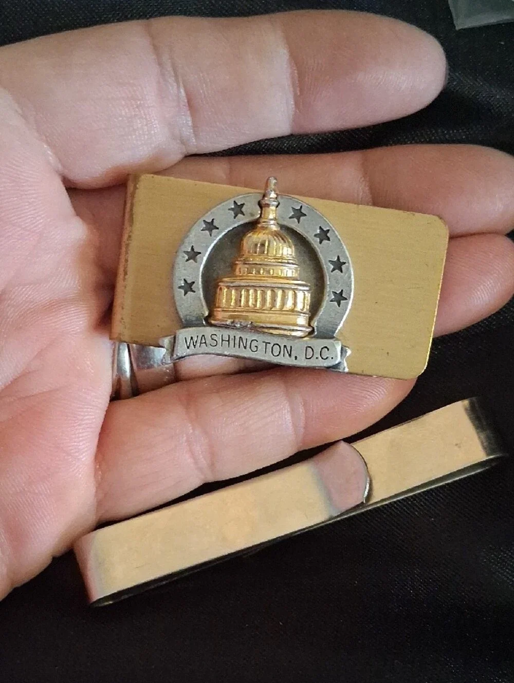 Vintage Gold and Silver Washington D.C. Dome Money Clip